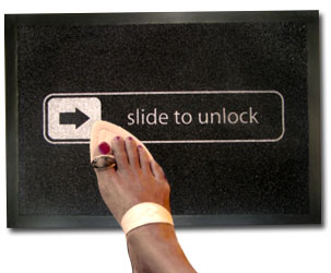 Slide-to-unlock Fussmatte
